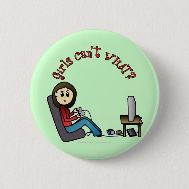 Light Gamer Girl Button (Front)