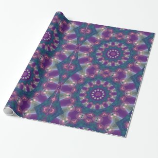 Light Gatherers, Magical Abstract Purple Mandala Gift Wrap Paper