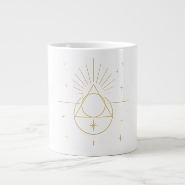 Light Geometry ✨ | Sacred Golden Geometry Design Giant Coffee Mug (Front)