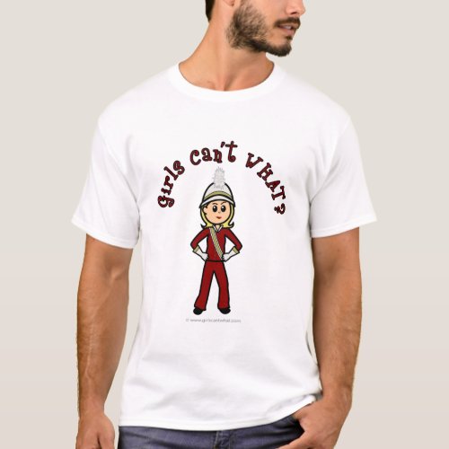 Light Girl in Red Marching Band Uniform T_Shirt