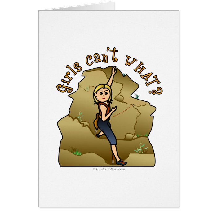 Light Girl Rock Climber Greeting Card