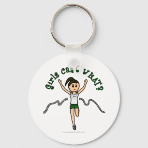 Light Girl Runner in Green Uniform Keychain