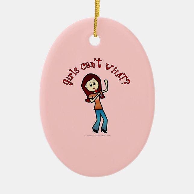 Light Girl Singer Ceramic Ornament (Front)