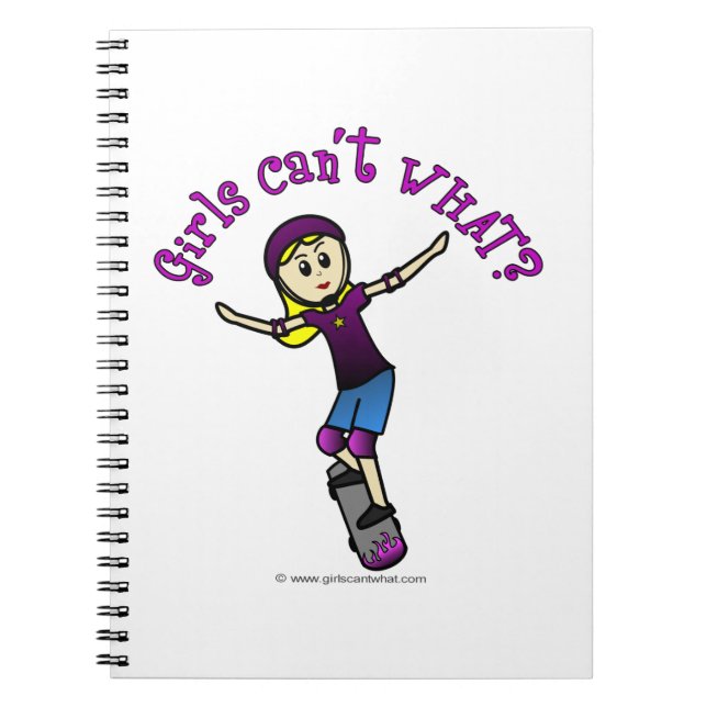 Light Girl Skater with Helmet Notebook (Front)
