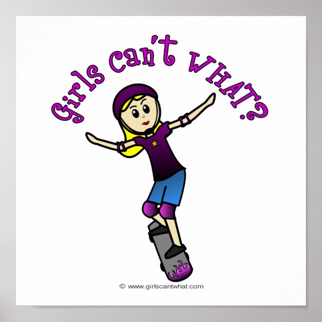 Light Girl Skater with Helmet Poster (Front)