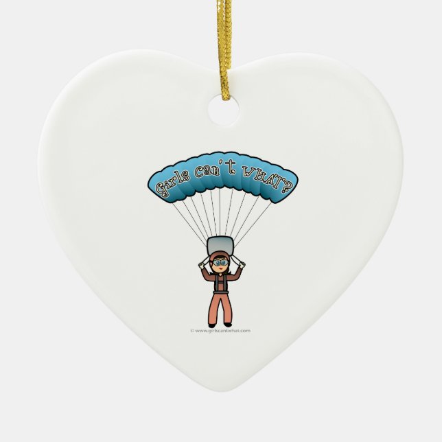 Light Girl Sky Diver Ceramic Ornament (Front)