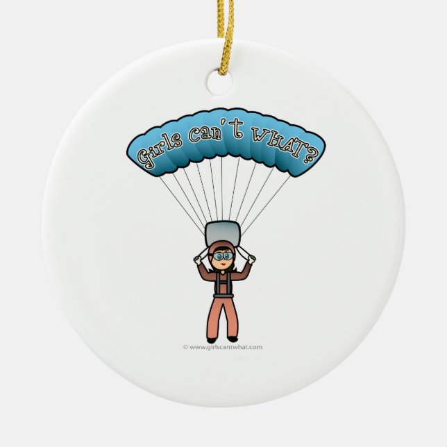 Light Girl Sky Diver Ceramic Ornament (Front)