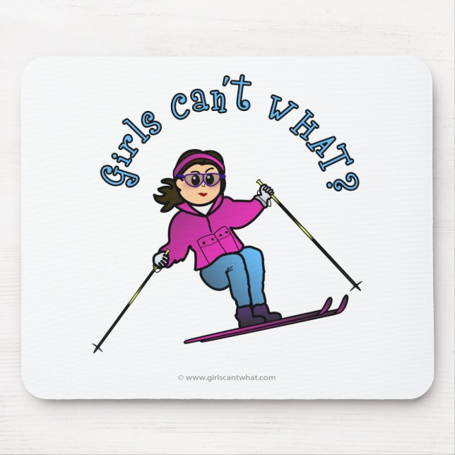 Light Girl Snow Skiing Mouse Pad (Front)
