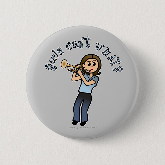 Light Girl Trumpet Player Button (Front)