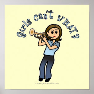 Light Girl Trumpet Player Poster