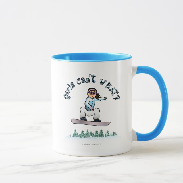 Light Girls Snowboarding Mug (Right)