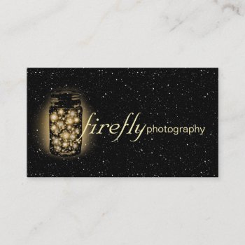 Light Glowing Jar Of Fireflies With Night Stars Business Card by UFPixel at Zazzle