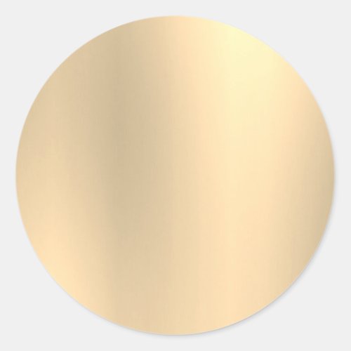 Light Gold Blank Template Faux Foil Classic Round Sticker