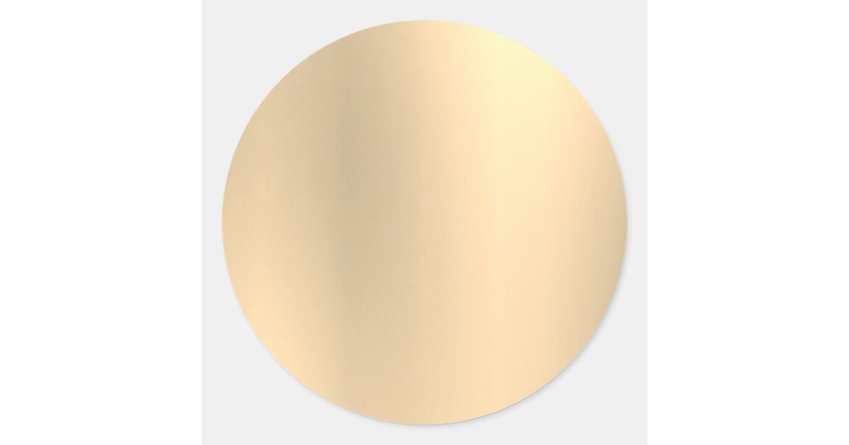 Light Gold Blank Template Faux Foil Classic Round Sticker | Zazzle