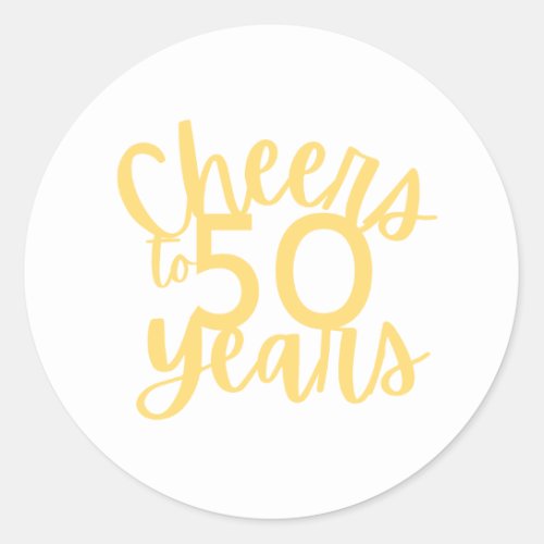 Light Gold Cheers to 50 Years Sticker