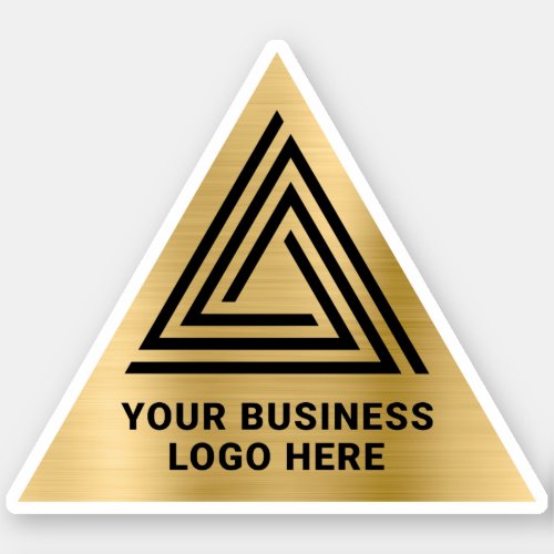 Light Gold Faux Foil Black Triangular Logo Sticker