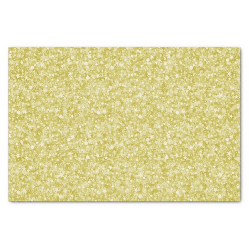 Light Gold Faux Glitter  Sparkles Pattern Tissue Paper