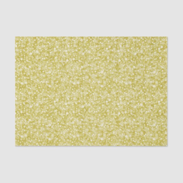 Light Gold Faux Glitter & Sparkles Pattern Tissue Paper (Front)