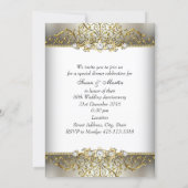 Light Gold Floral Swirl 50th Wedding Anniversary Invitation (Back)