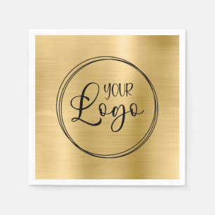 Light Gold Foil Business Logo Napkins