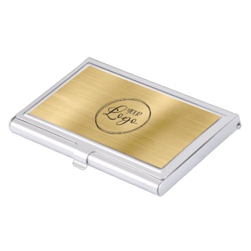 Light Gold Foil Your Business Logo Here Business Card Case