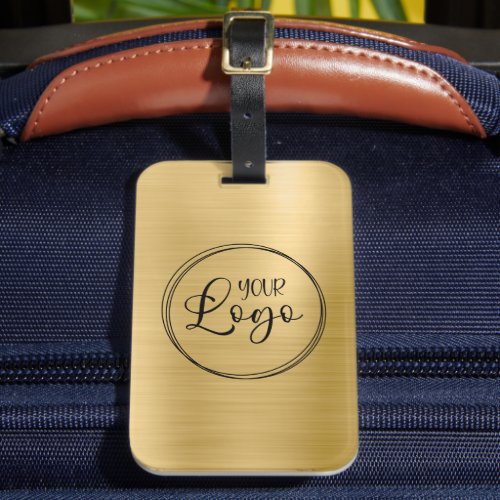 Light Gold Foil Your Business Logo Here Luggage Tag