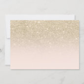 Light gold glitter blush pink ombre photo Sweet 16 Invitation (Back)