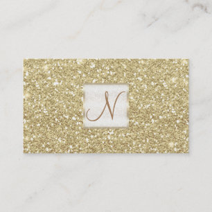 Light Gold Glitter Chic Glam Glitzy Salon Spa Business Card