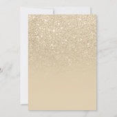 light gold glitter pink ombre girl baby shower invitation (Back)