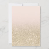 Light gold glitter pink ombre script sweet 16 invitation (Back)