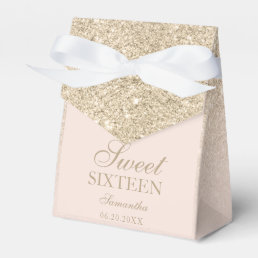 light gold glitter pink ombre sparkles Sweet 16 Favor Boxes