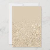 light gold glitter sparkles glam chic Quinceañera Invitation (Back)