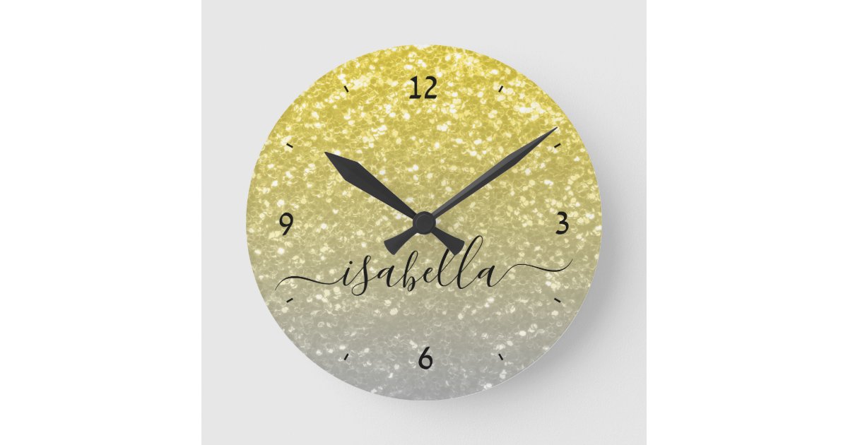 Sage Green Gradient Aura Round Clock