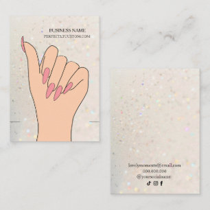 Light gold Holographic Glitter Bracelet Display Business Card
