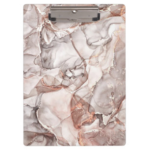 LIGHT GOLD MARBLE AGATE SILVER GLITTER GLAM CLIPBOARD