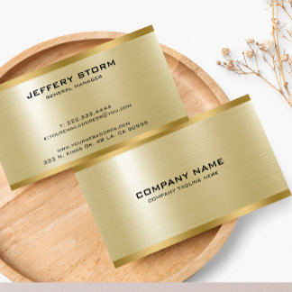 Light Gold Metallic Texture Stainless Steel Look Business Card