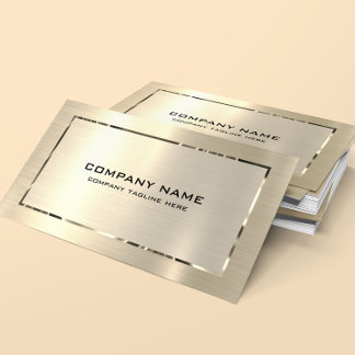 Light Gold Metallic Texture Stainless Steel Look Business Card