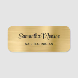 Light Gold Ombre Metallic Style Foil Name Tag