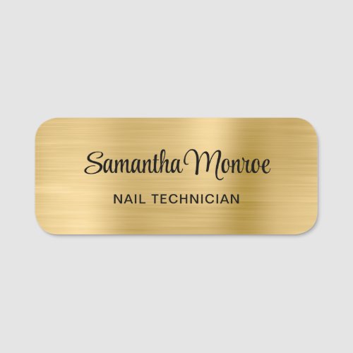 Light Gold Ombre Metallic Style Foil Name Tag