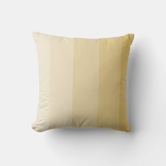 Light Gold Ombre Stripe Throw Pillow (Front)