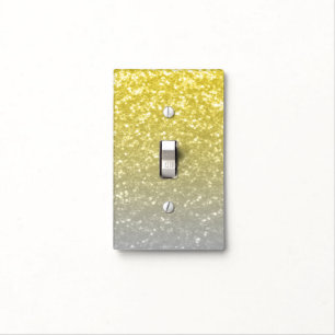 Light gold silver gray ombre faux sparkles light switch cover