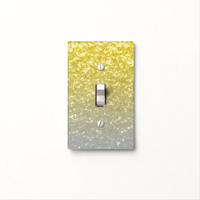 Light gold silver gray ombre faux sparkles light switch cover (In Situ)