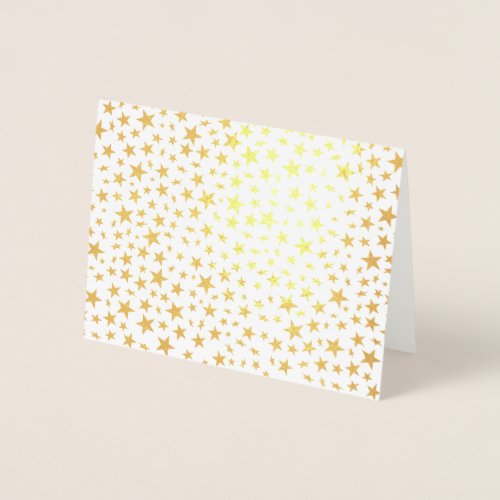 Light Gold Stars Print Pattern Foil Card