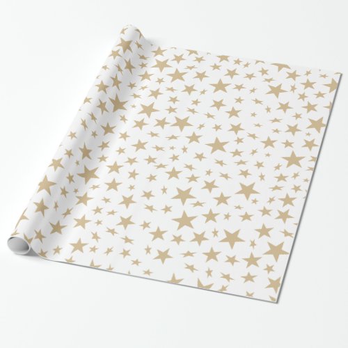 Light Gold Stars Print Pattern Wrapping Paper