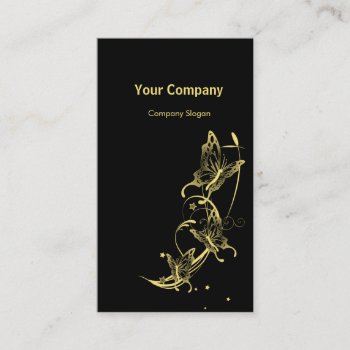 Light Golden Butterflies Business Card by graphicdesign at Zazzle