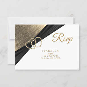 Light Golden Heart - RSVP Card