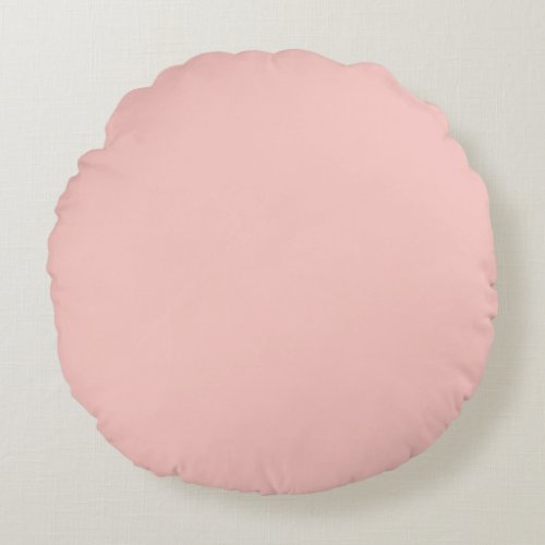 Light Gossamer Pink Solid Color Pastel Pink Round Pillow
