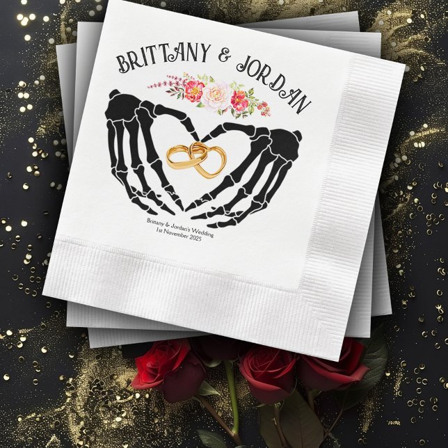 Light Gothic Skeleton Hands Wedding Napkins (Creator Uploaded)