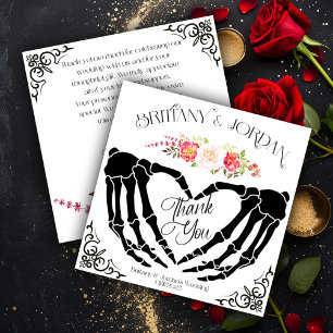 Light Gothic Skeleton Hands Wedding Thank You Card