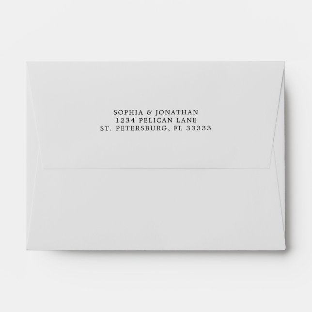 Light Gray A6 Wedding Invitation Envelope (Back (Top Flap))